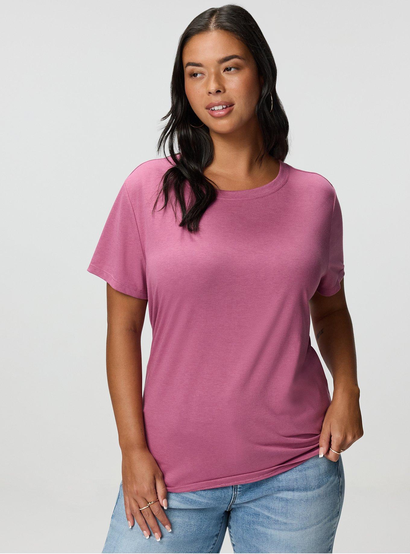 Everyday Signature Jersey Crew Neck Tee, MELLOW MAUVE, hi-res