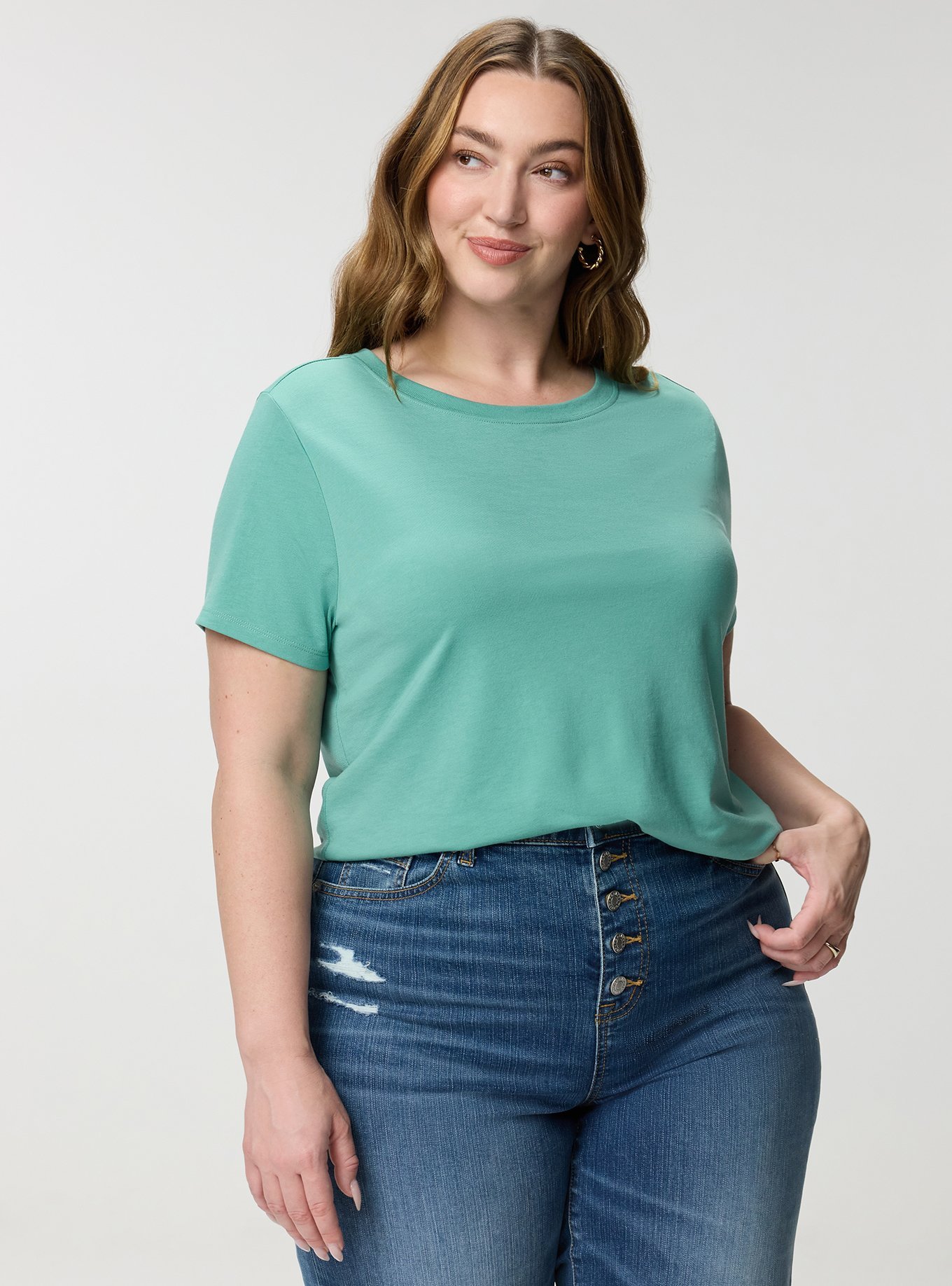 Everyday Signature Jersey Crew Neck Tee, BERYL GREEN, alternate