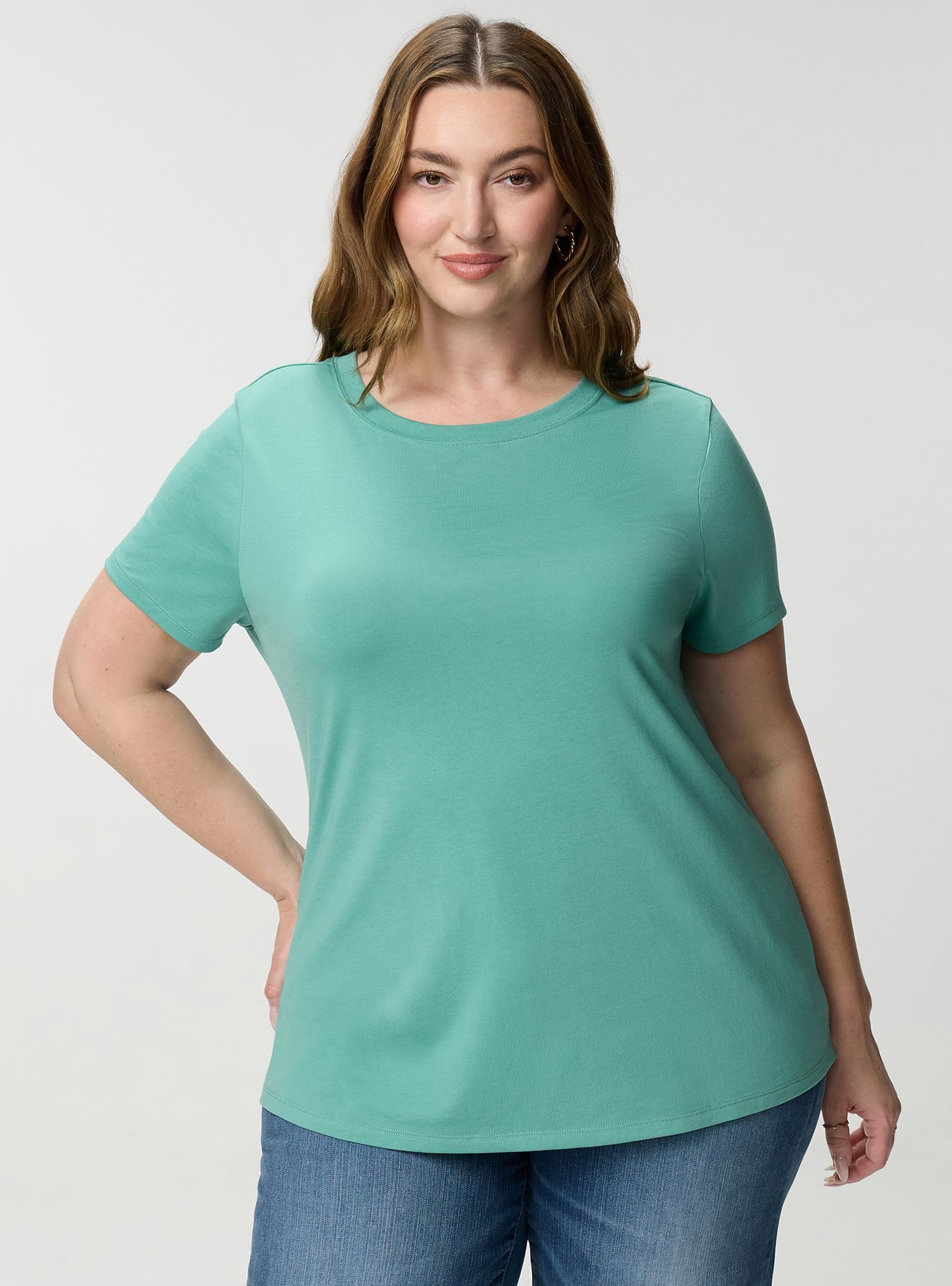 Everyday Signature Jersey Crew Neck Tee, BERYL GREEN, hi-res
