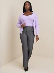 Fitted Cardigan V-Neck Sweater, LILAC, hi-res