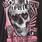 Do What You Love Skull Relaxed Fit Cotton Crew Neck Open Back Distressed Tee, DEEP BLACK, swatch