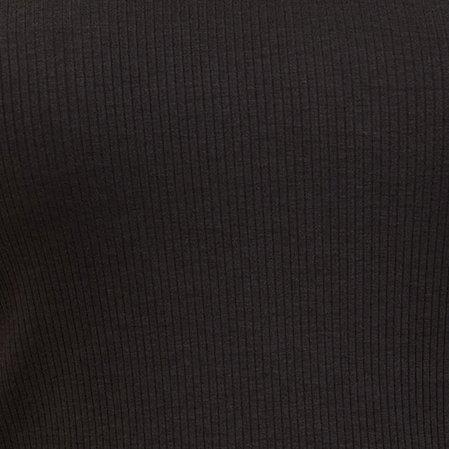 Plus Size Rib Collared V-Neck Crop Tee, DEEP BLACK, swatch