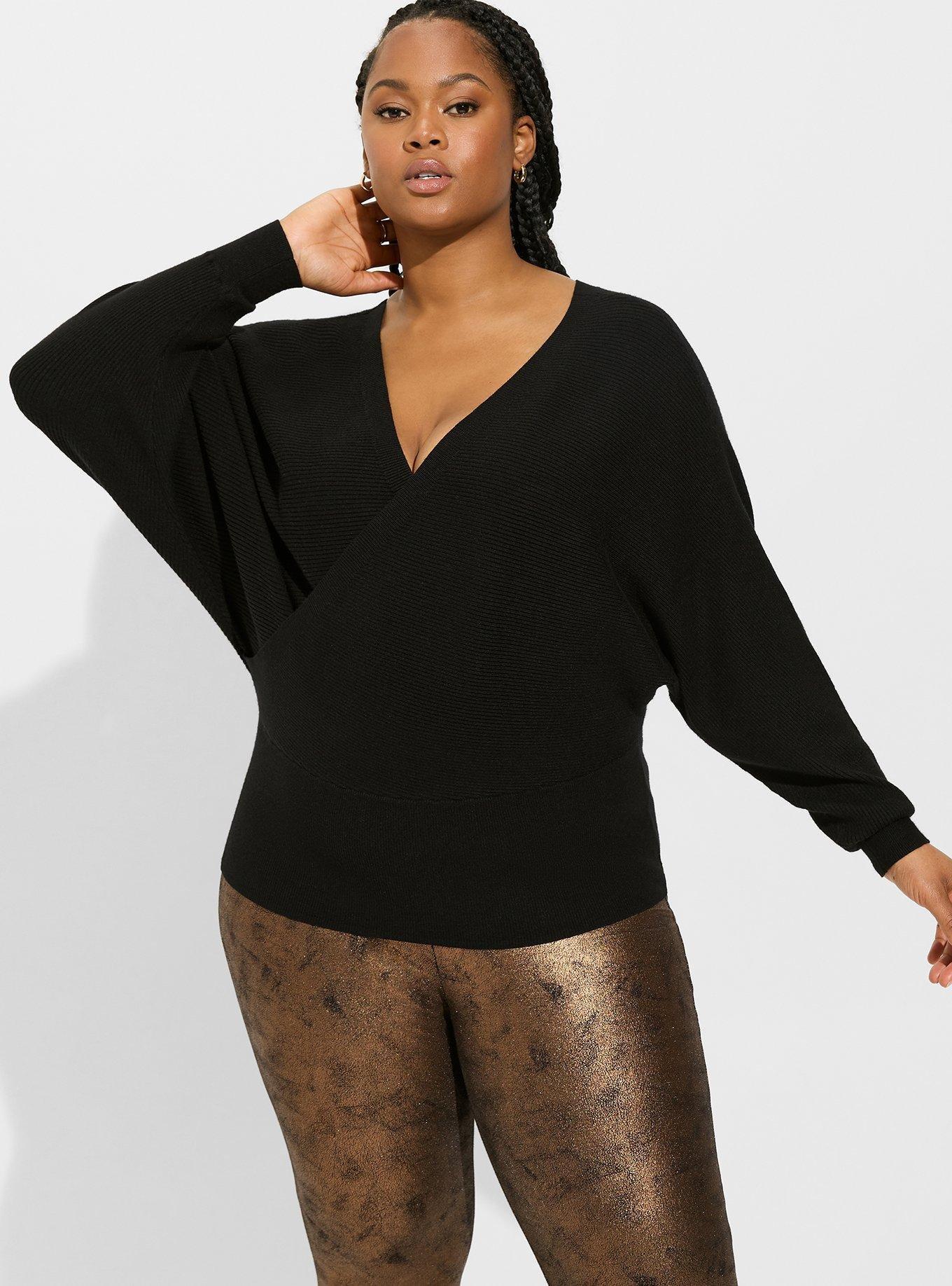 Plus Size - Everyday Soft Ribbed Pullover Surplice Sweater - Torrid