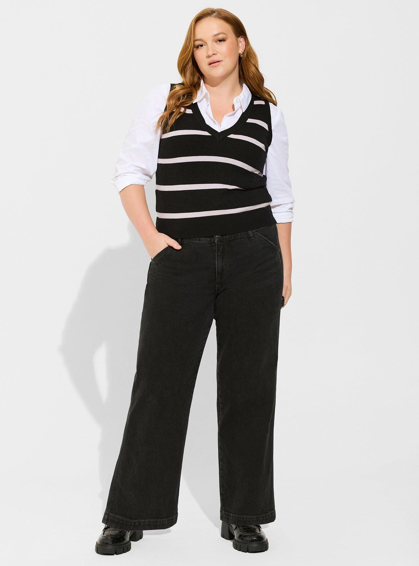 Women's Striped Plus Perfectly Cozy Lounge Jogger Pants - Stars Above Navy  1X 
