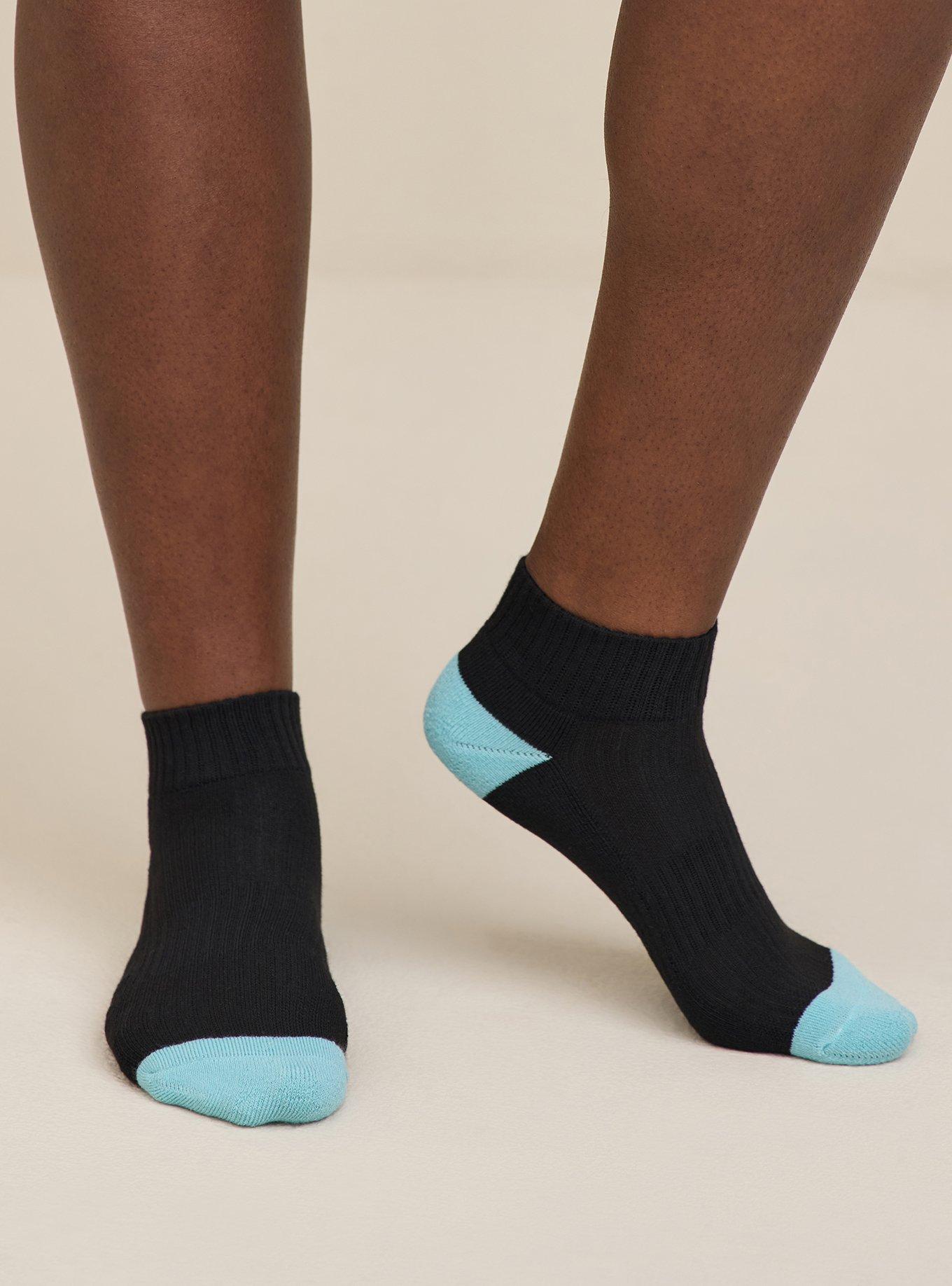 Athletic Shortie Sock, BLACK BLUE, hi-res