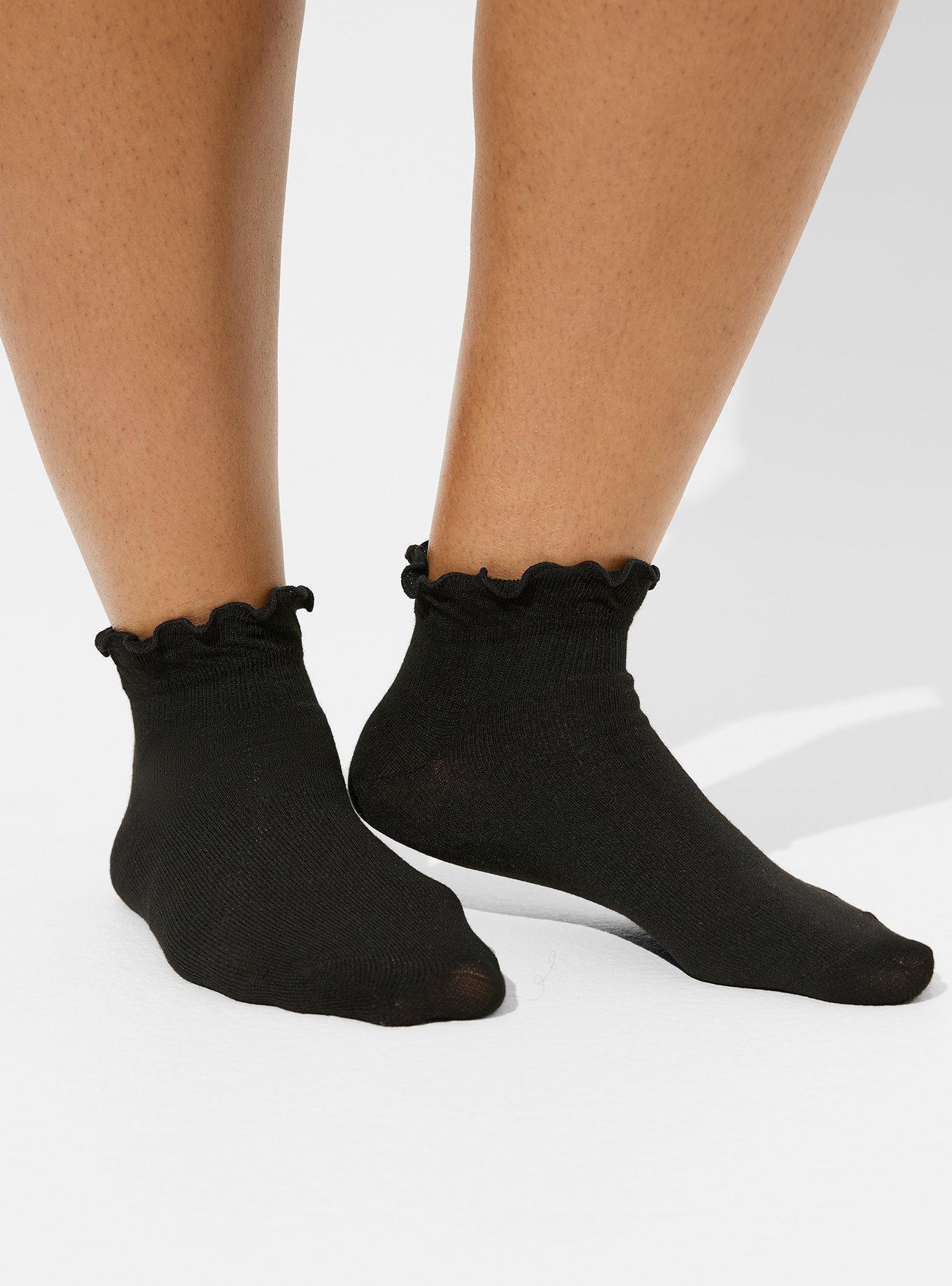 Plus Size - 2 Pk Ruffle Shortie Socks - Torrid