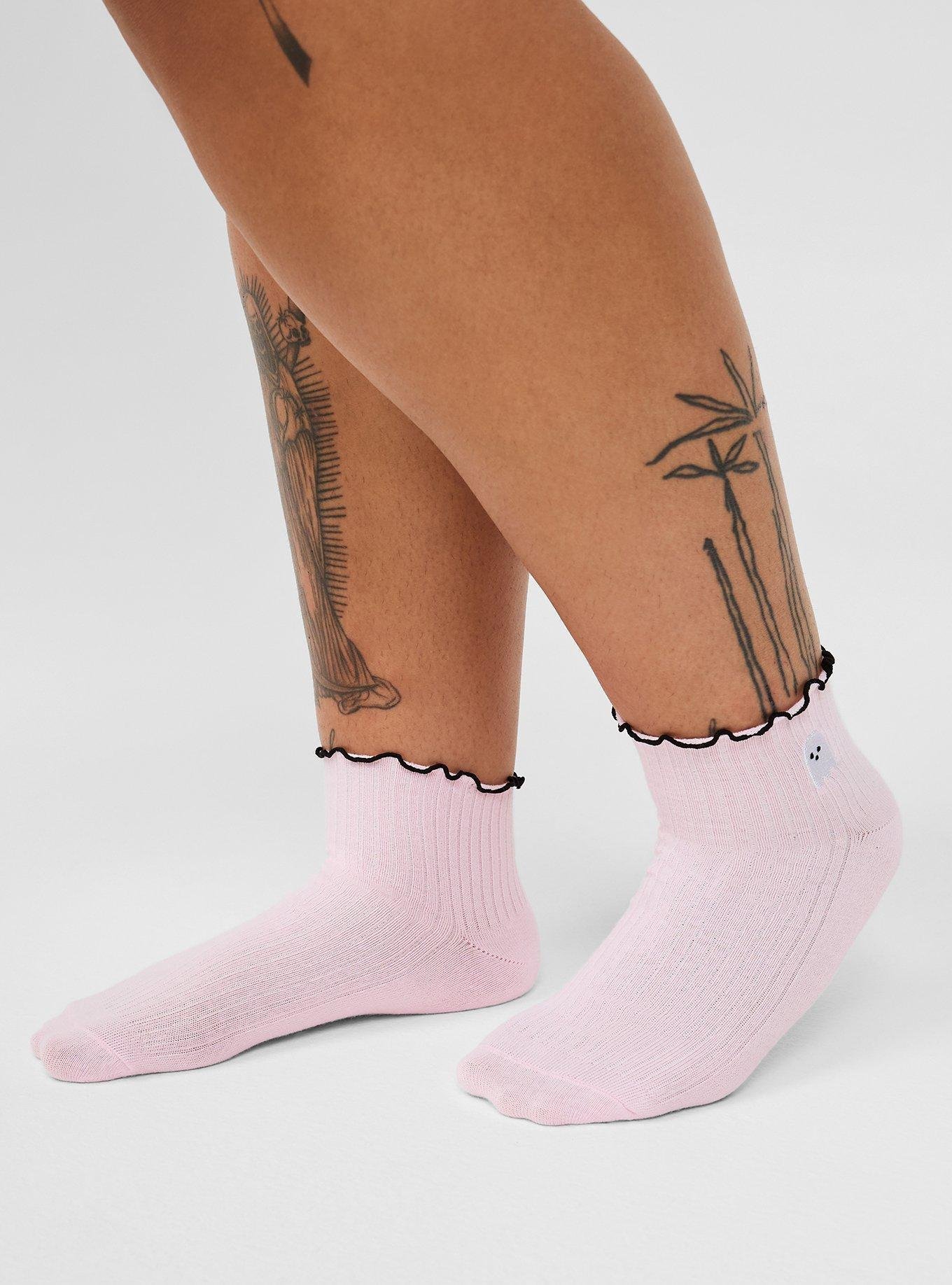 Plus Size - 2 Pk Ruffle Shortie Socks - Torrid