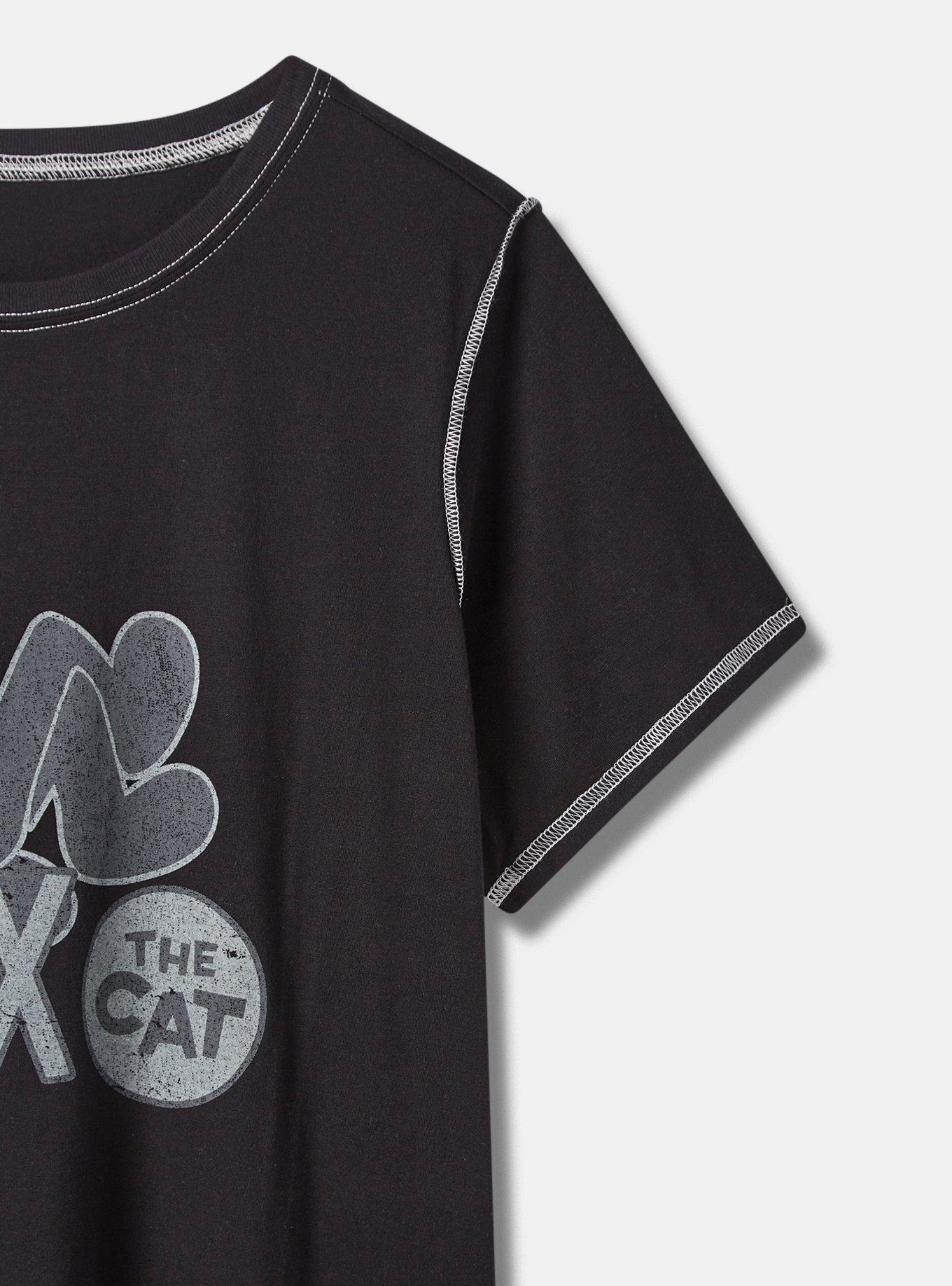 Felix The Cat Classic Fit Cotton Crew Seam Tee, DEEP BLACK, alternate