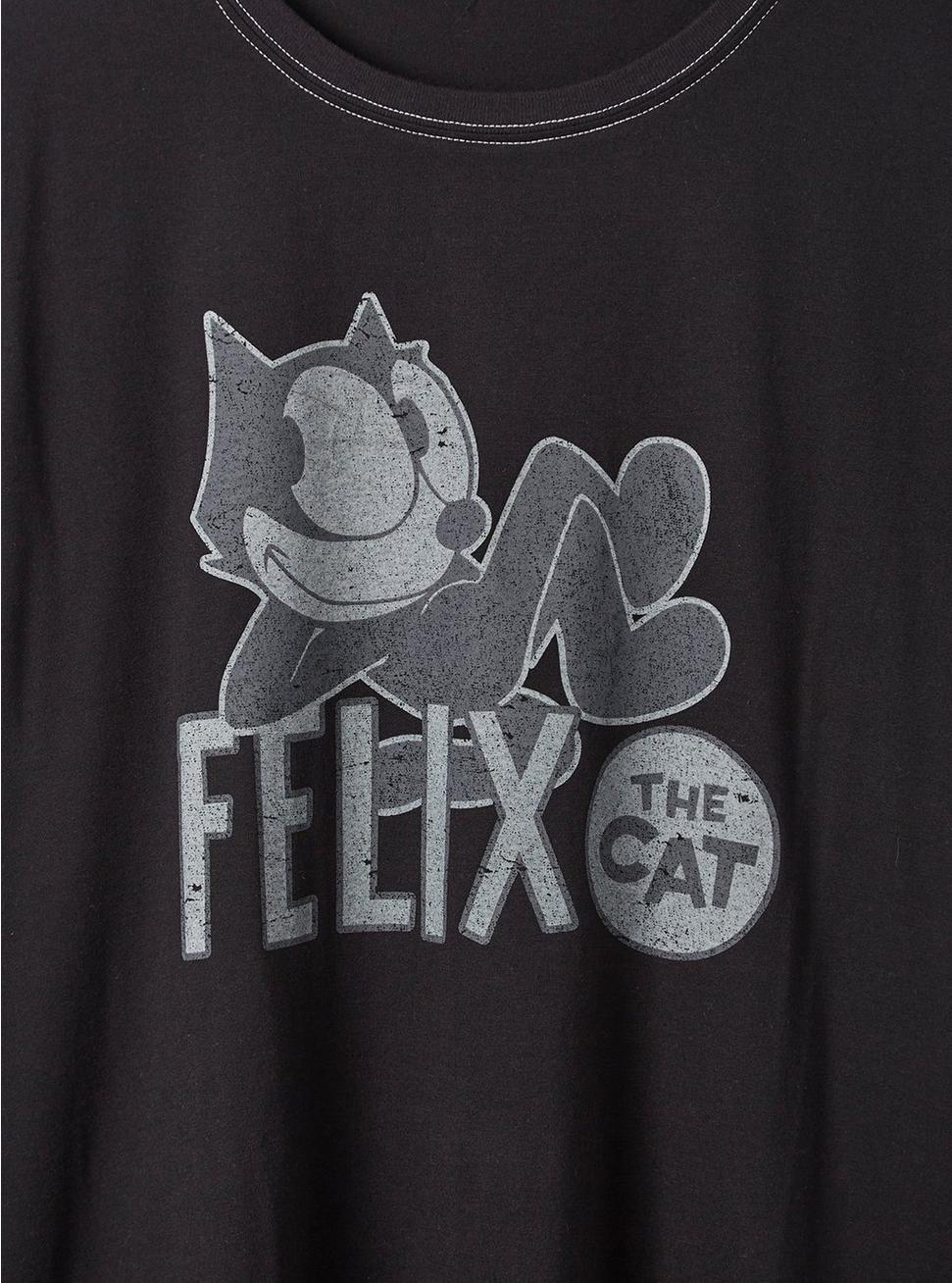 Plus Size Felix The Cat Classic Fit Cotton Crew Seam Tee, DEEP BLACK, alternate
