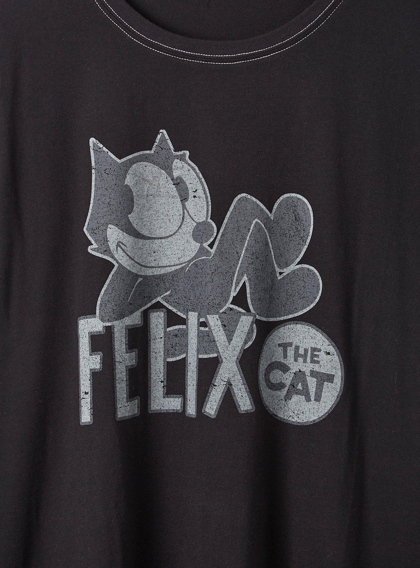 Felix The Cat Classic Fit Cotton Crew Seam Tee, DEEP BLACK, alternate