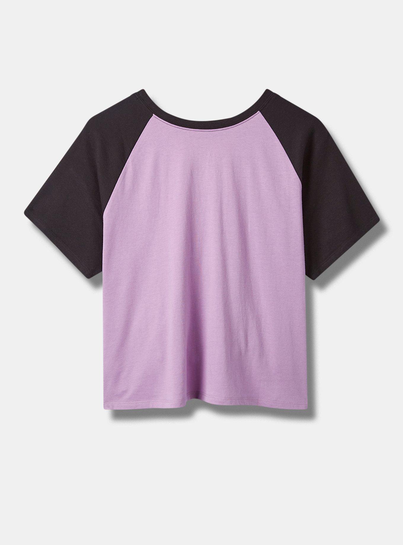 Plus Size The Golden Girls Classic Fit Cotton Crop Raglan, PURPLE, alternate