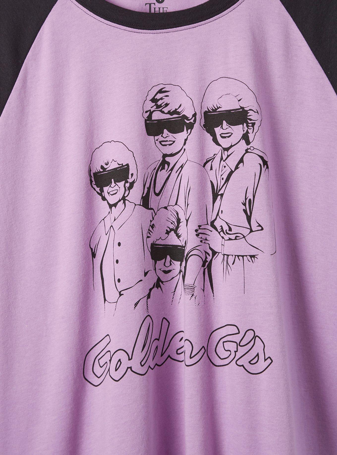 Plus Size The Golden Girls Classic Fit Cotton Crop Raglan, PURPLE, alternate