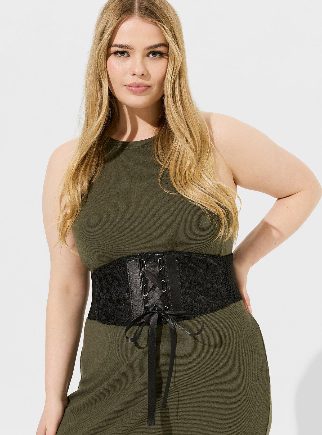 Plus Size - Lace Ribbon Corset Waist Stretch Belt - Torrid