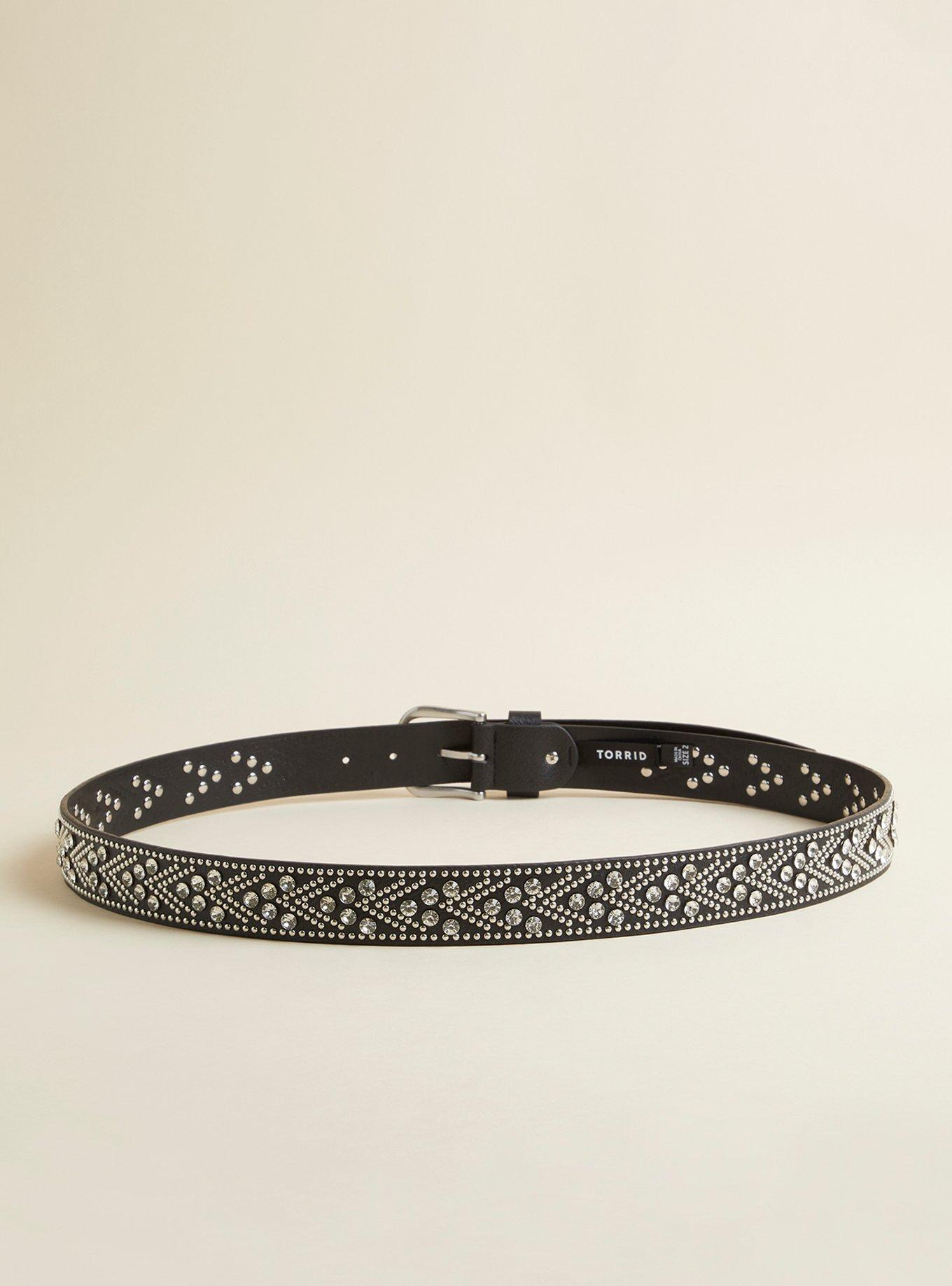 Rhinestone Studded Jean Belt, , alternate