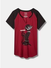 Plus Size Paramore Classic Fit Cotton Notch Neck Raglan Tee, JESTER RED, hi-res