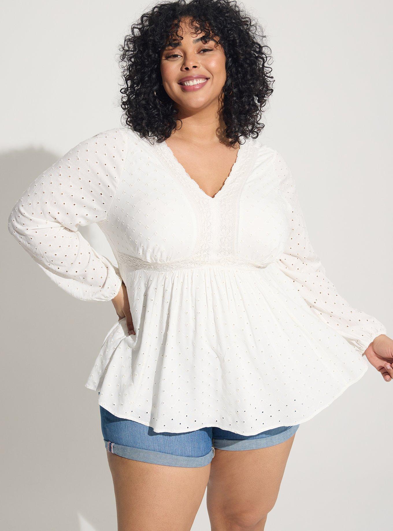 Plus Size - Babydoll Eyelet Top - Torrid