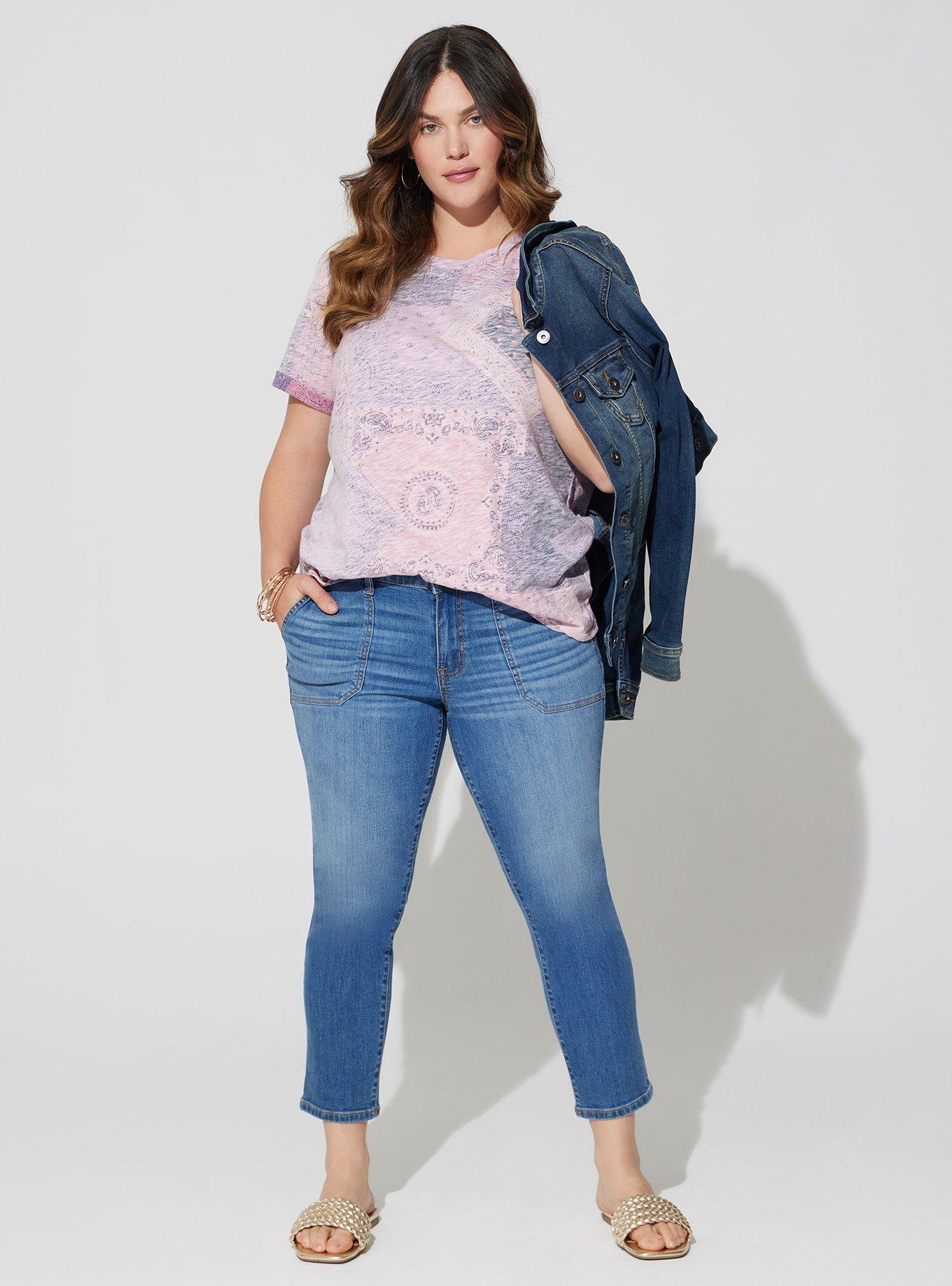 Plus Size - Relaxed Fit Heritage Slub Roll Sleeve Tee - Torrid