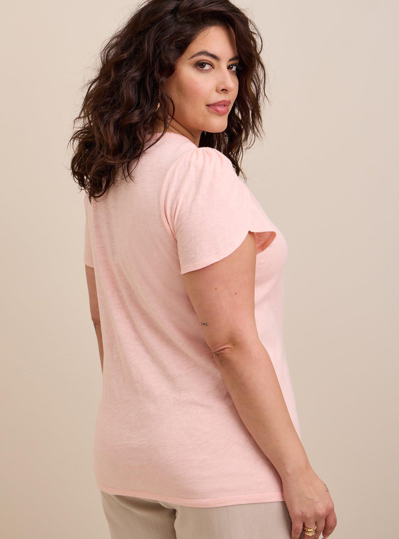 Plus Size - Cotton Slub Jersey Crew Neck Tulip Sleeve Tee - Torrid