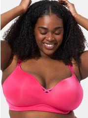 Plus Size Wire-Free Push-Up Smooth Straight Back Bra, CABARET, hi-res