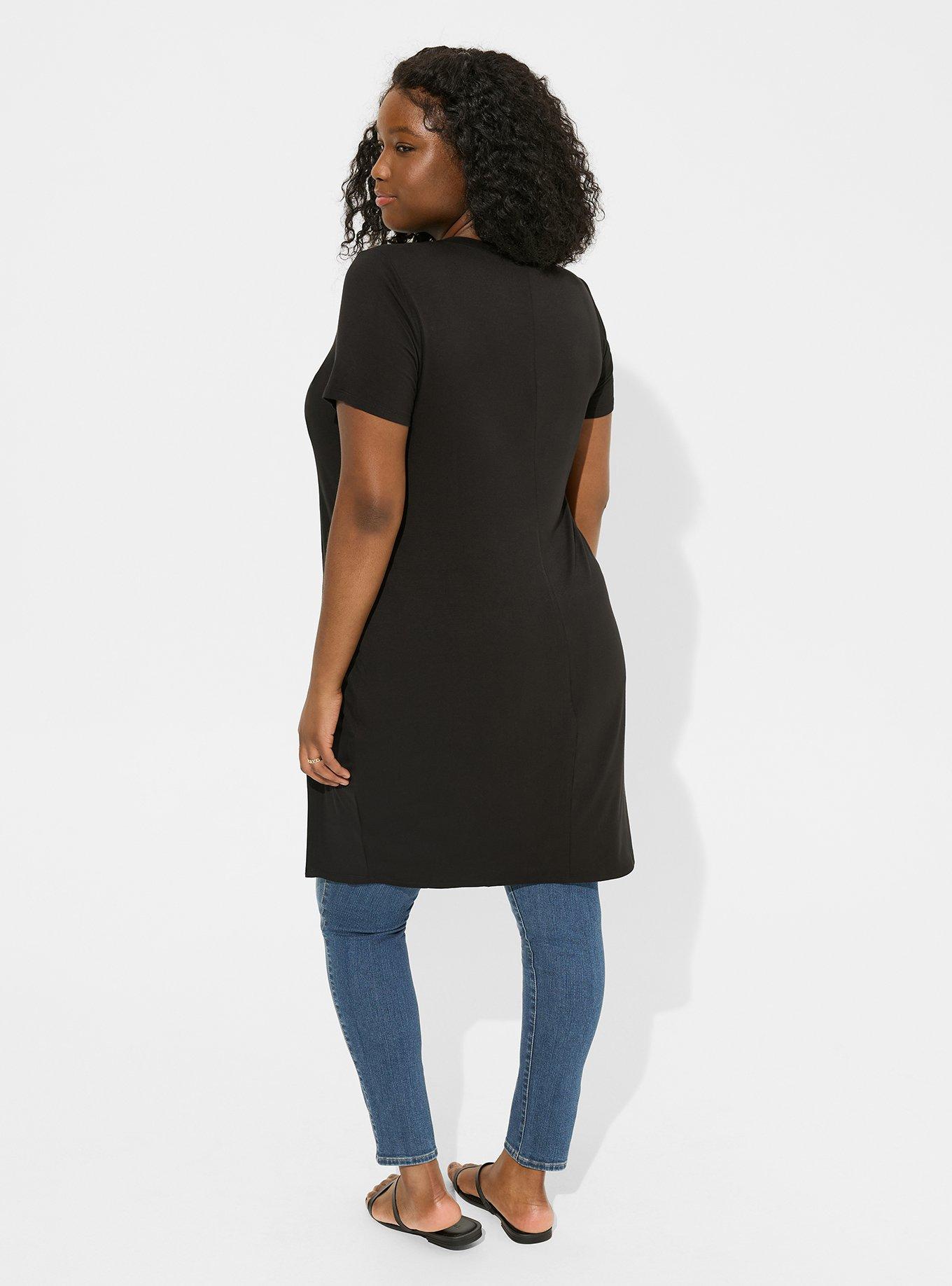 Super Soft Crew Neck Split Front Tunic