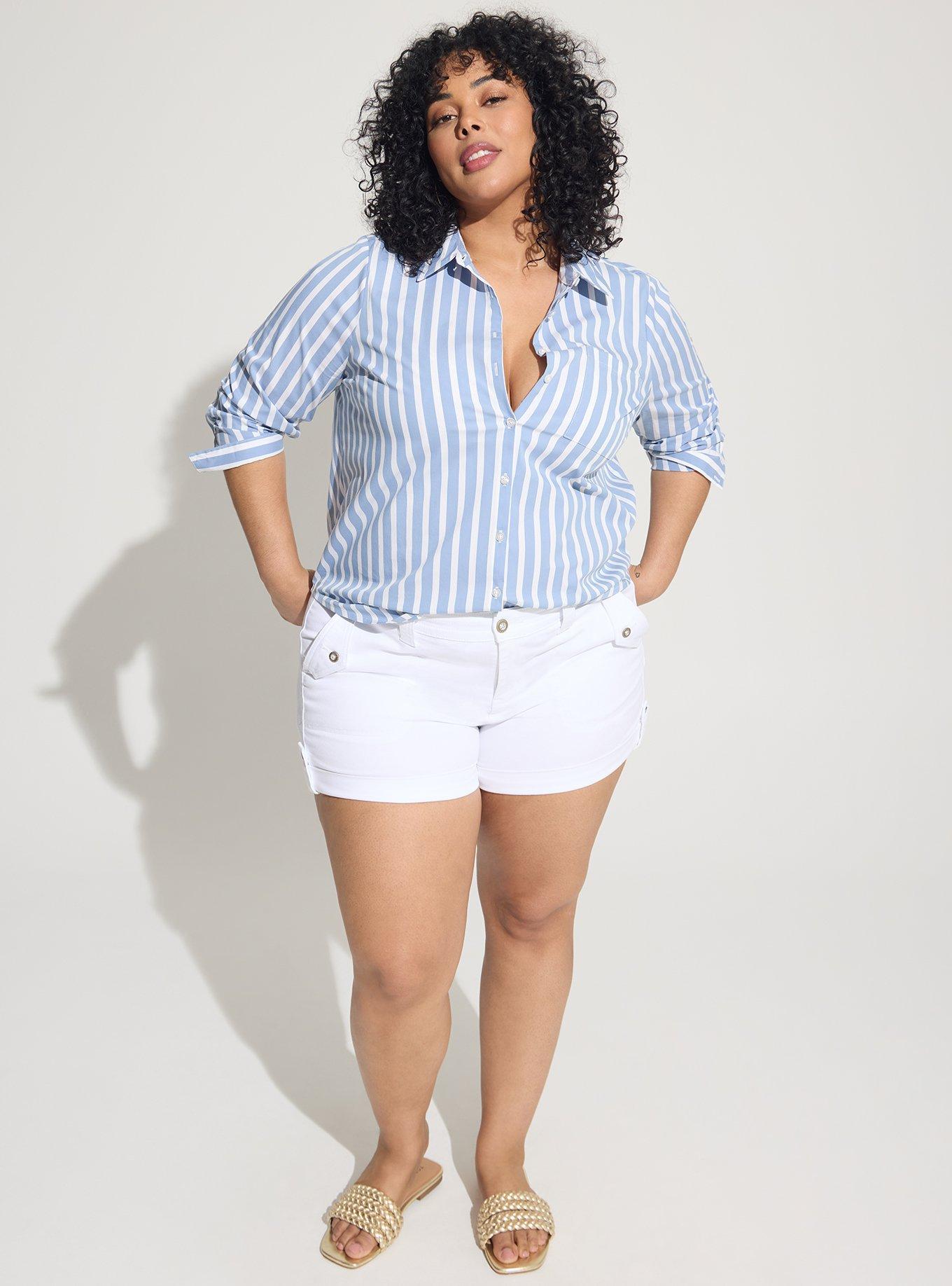 Plus Size - Madison Poplin Button-Up Long Sleeve Shirt - Torrid