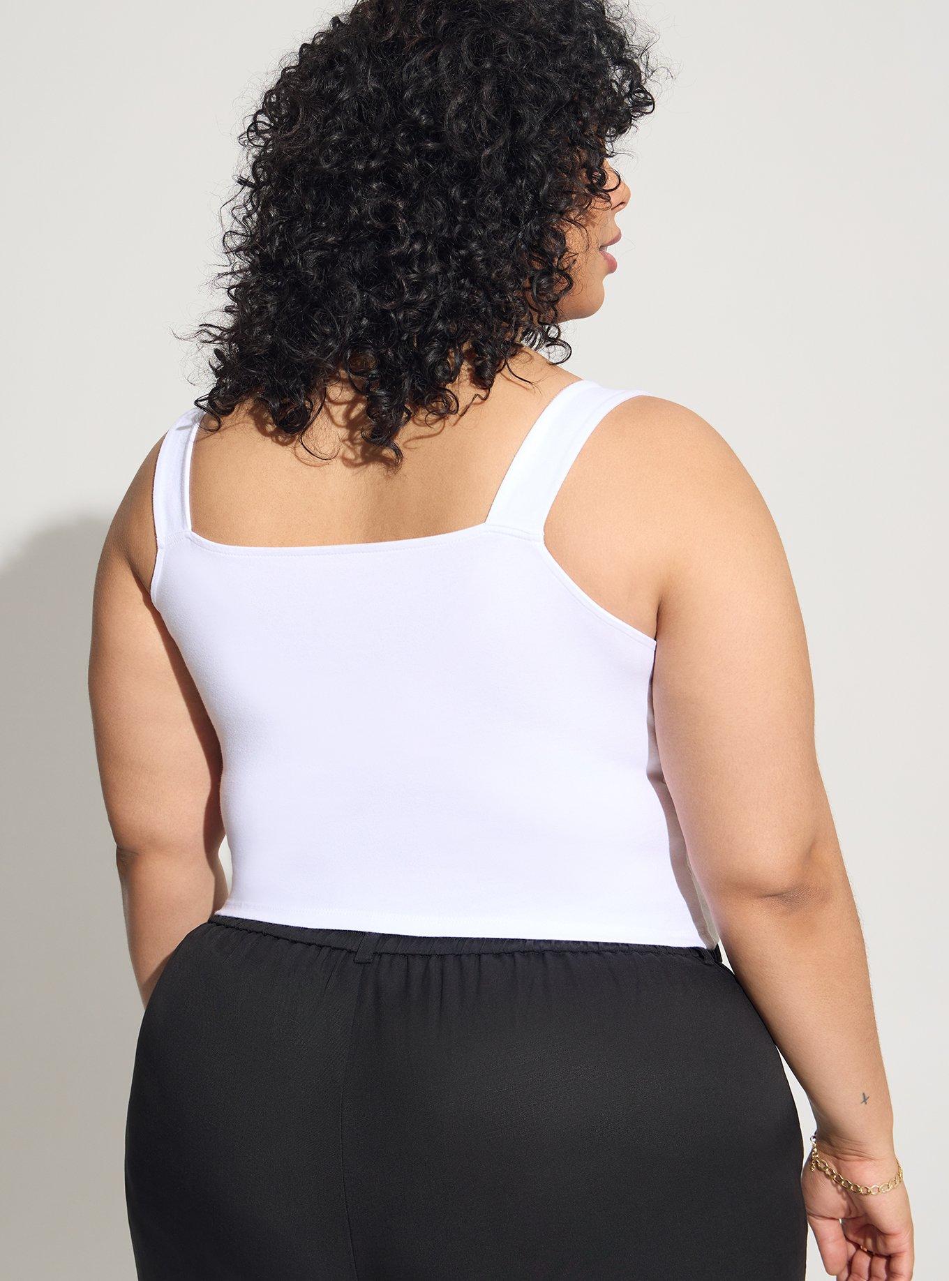 Plus Size - Foxy Square Neck Crop Tank - Torrid