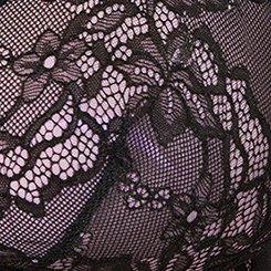 Lace And Mesh Longline Bra, RICH BLACK AND CROCUS PETAL, swatch