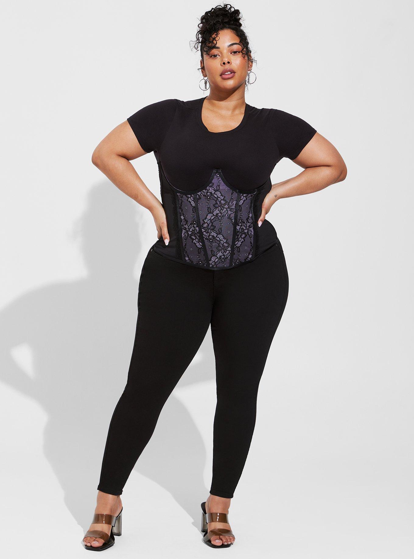 Plus Size - Pleather and Lace Bustier - Torrid