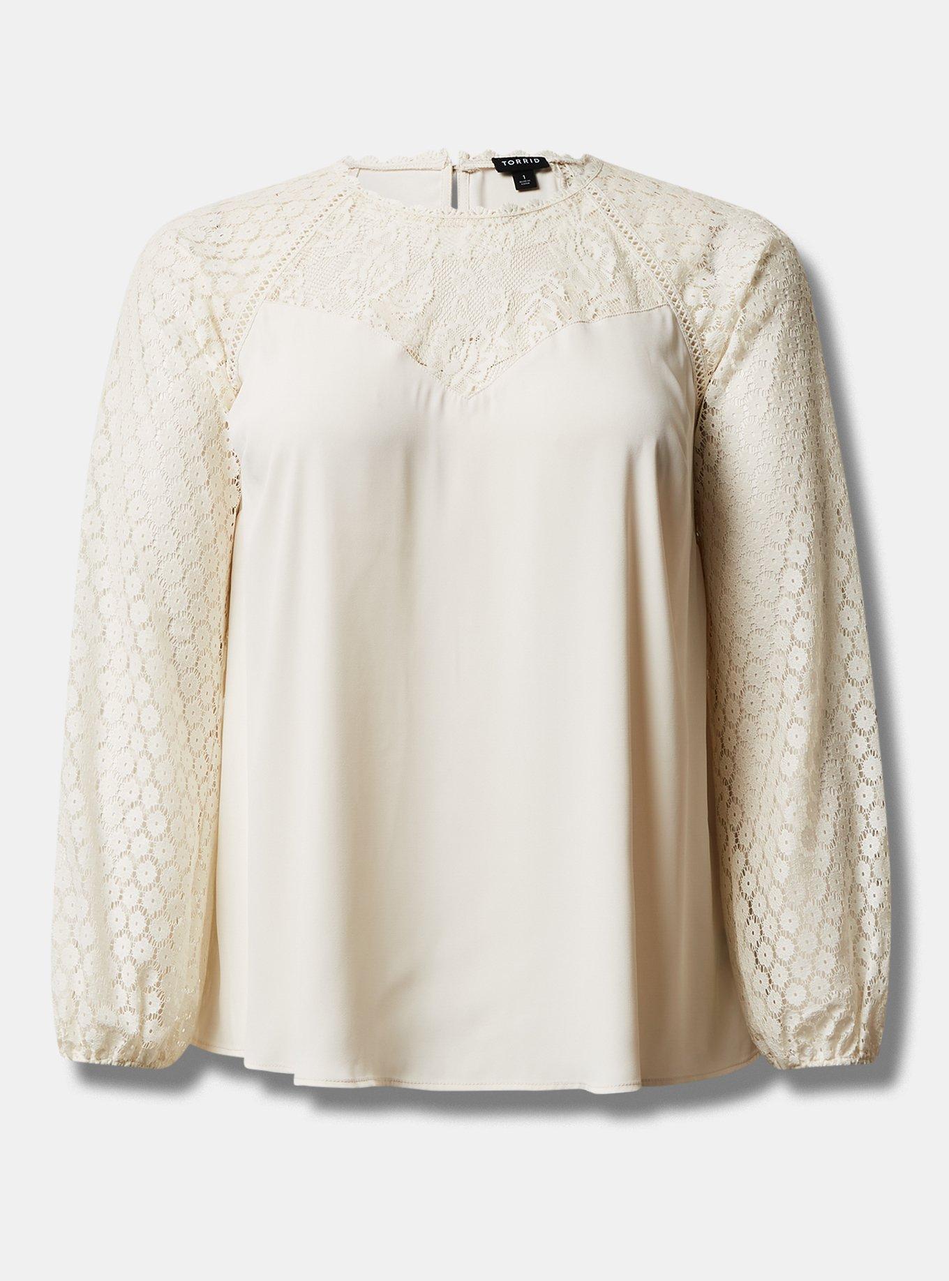 High White Finesse Lace Georgette Top