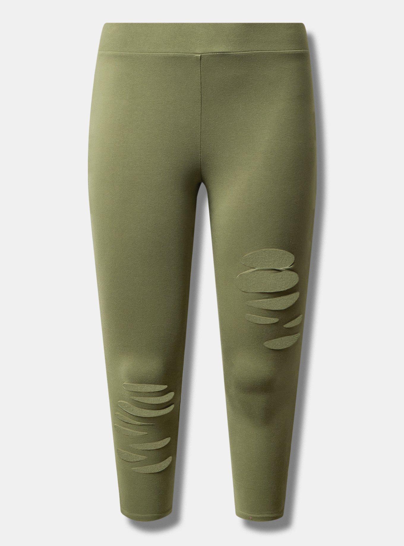 Crop Signature Waist Asymmetrical Destruction Legging