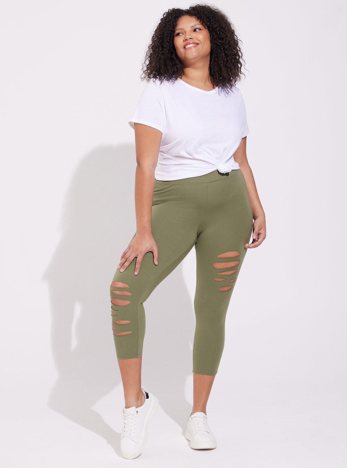 Crop Signature Waist Asymmetrical Destruction Legging