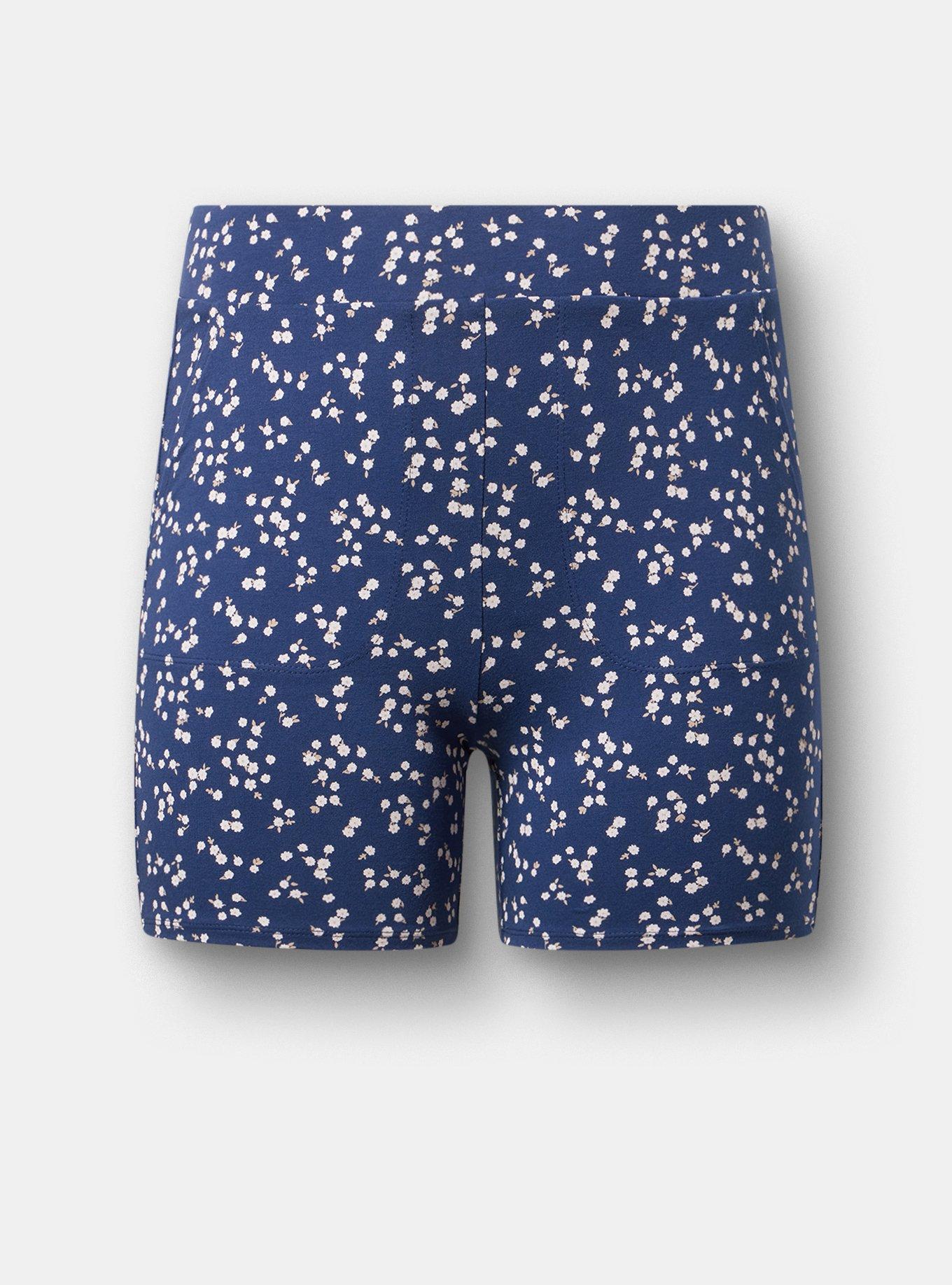 Plus Size 5'' Pocket Bike Short, BETTY DITSY FLORAL NAVY, hi-res