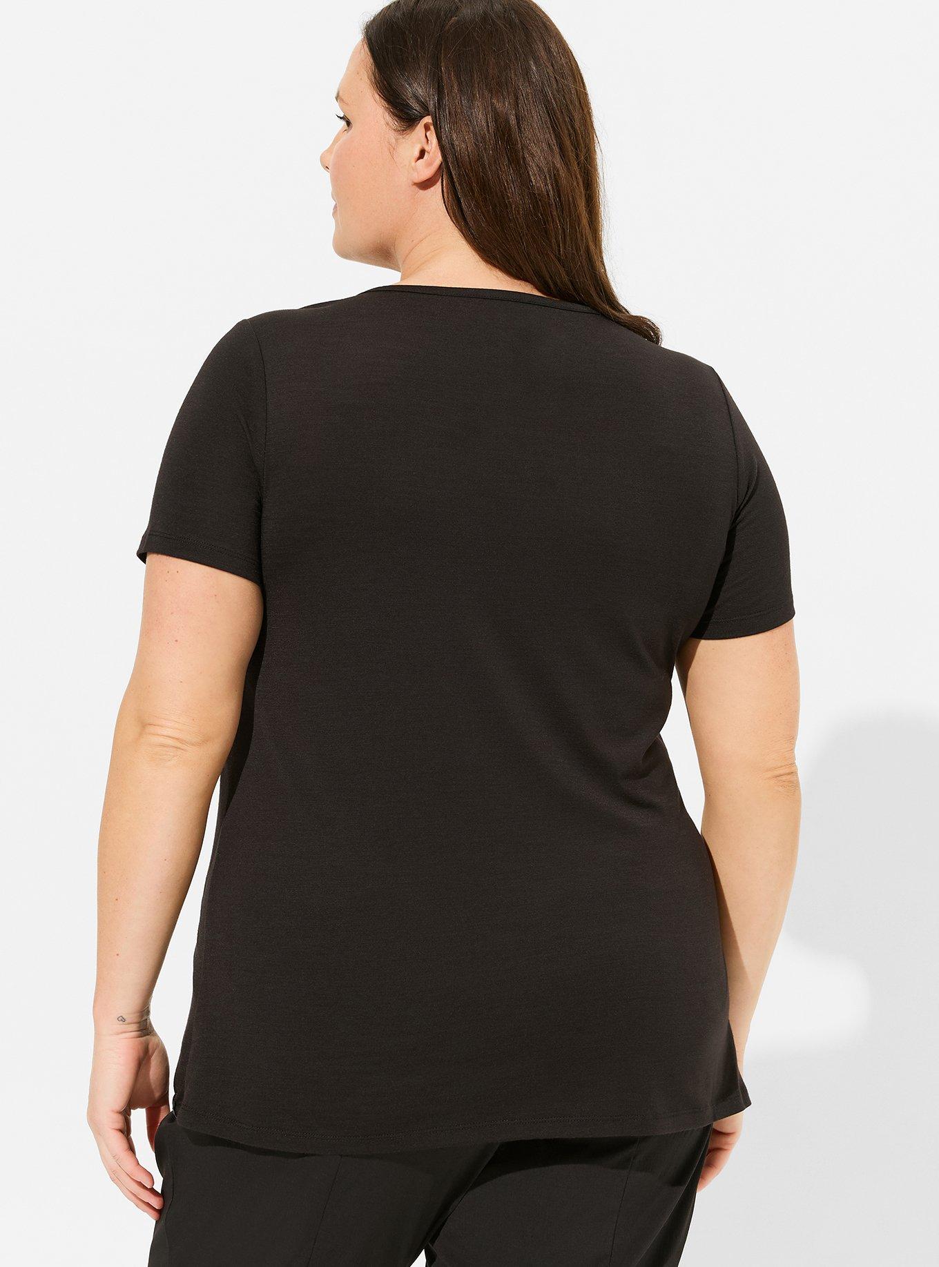 Plus Size - Happy Camper Lyocell Henley Short Sleeve Active Tee - Torrid