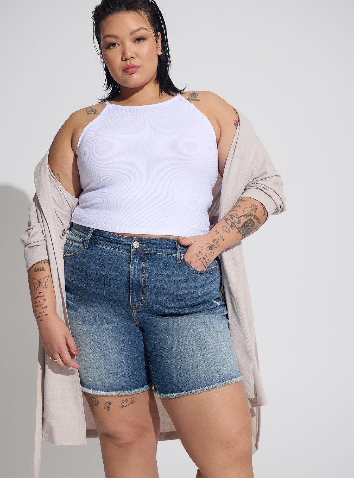 Plus Size - Everyday Rib High Neck Crop Tank - Torrid