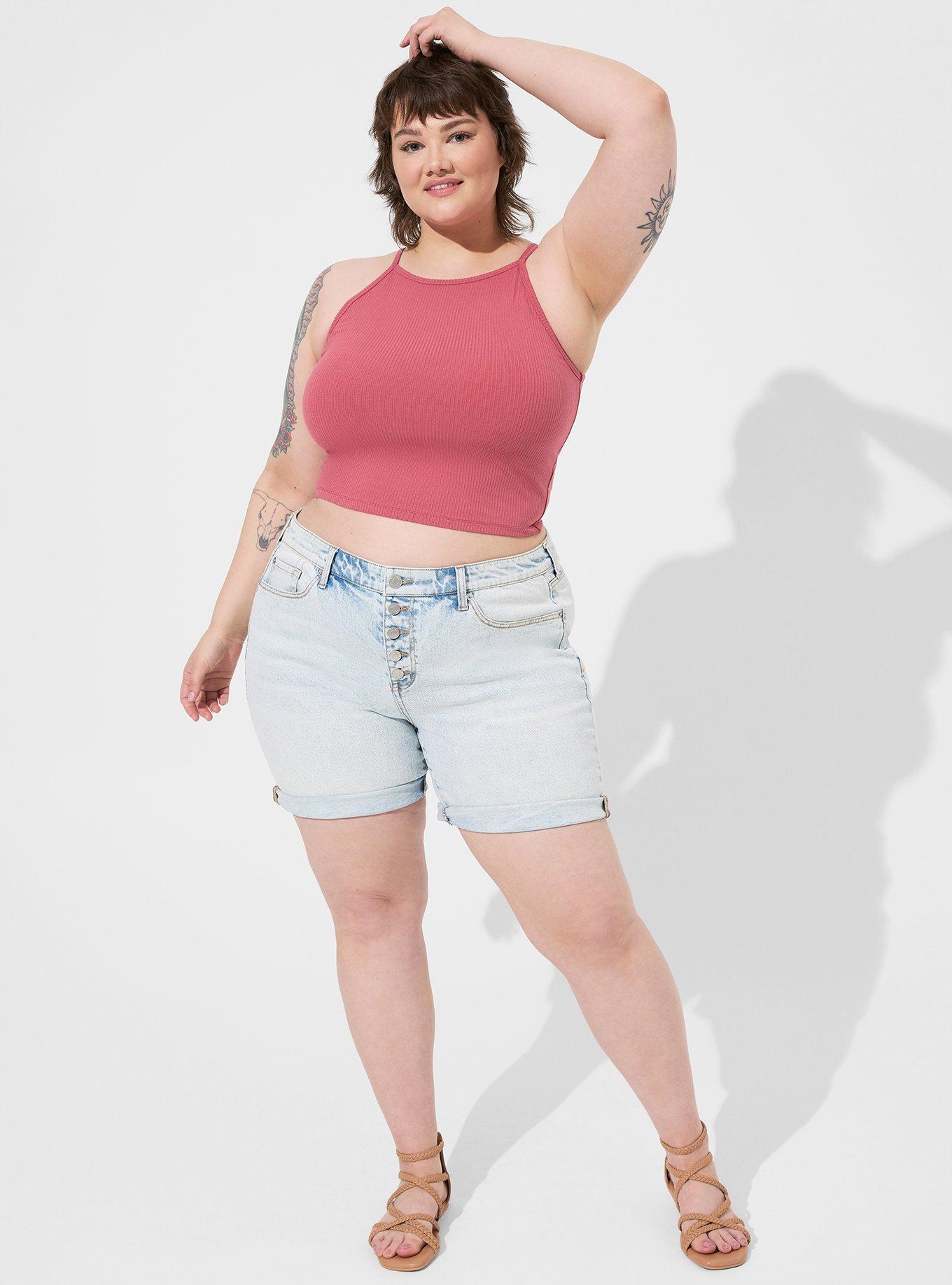 Everyday Rib High Neck Crop Tank, MAUVEWOOD PINK, alternate