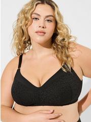 Wire Free Lightly Lined Animal Lace 360° Back Smoothing™ Bra, RICH BLACK, hi-res