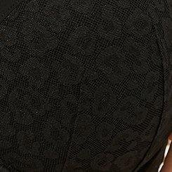 Plus Size Strapless Push Up Animal Lace Straight Back Bra, RICH BLACK, swatch
