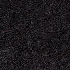 Stretch Lace Off Shoulder Corset Seamed Long Sleeve Top, DEEP BLACK, swatch