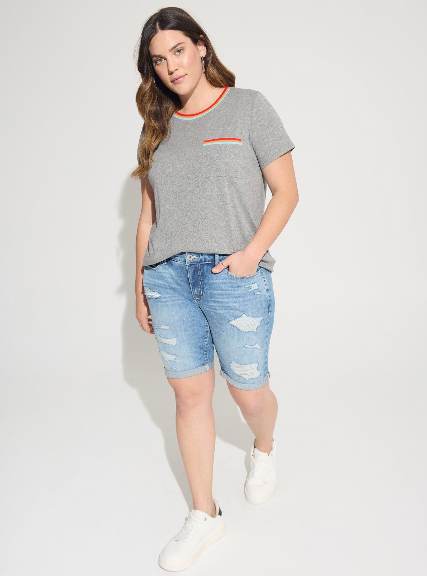  Super Soft Slub Crew Neck Ringer Tee, GREY, alternate