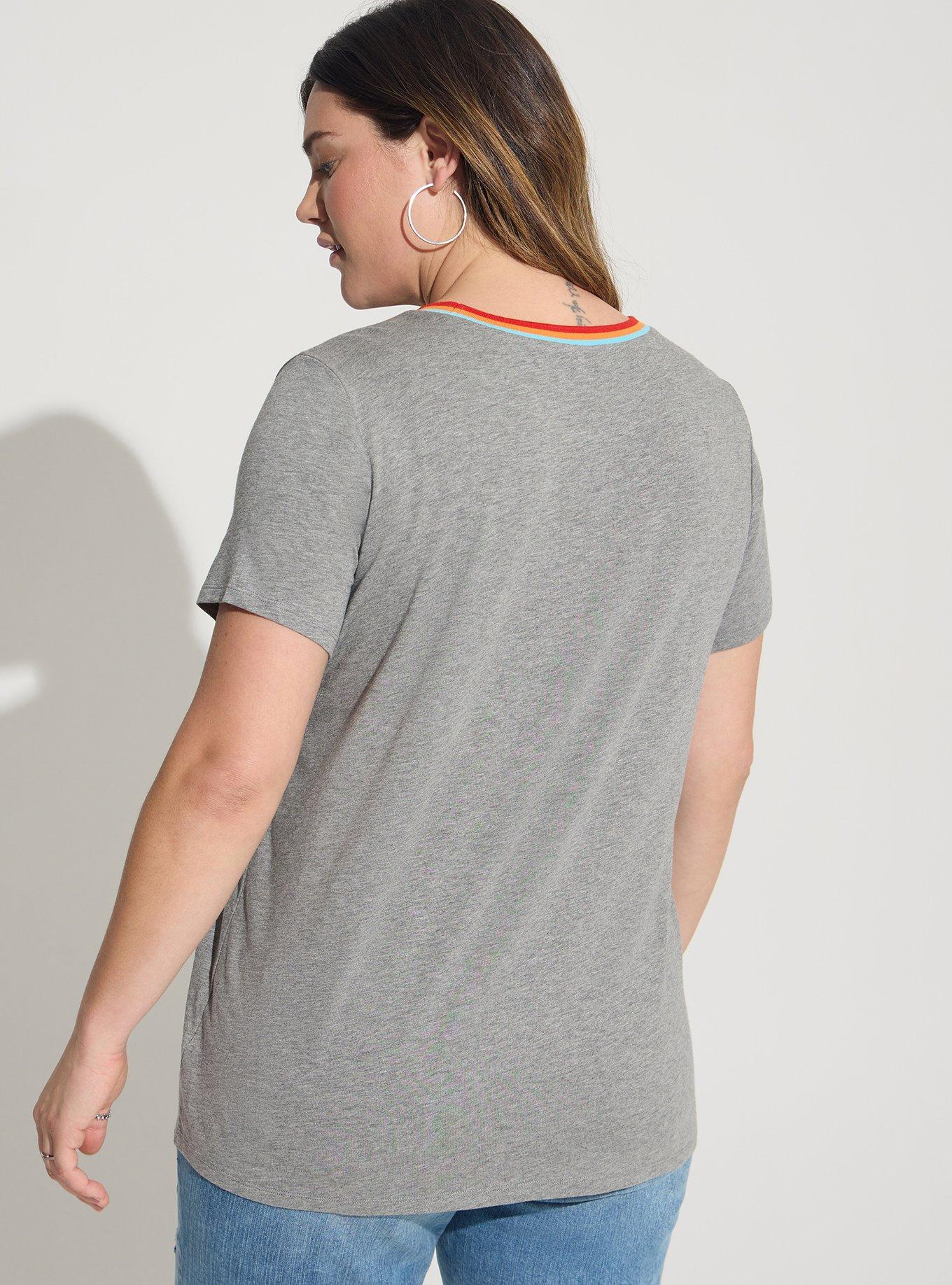  Super Soft Slub Crew Neck Ringer Tee, GREY, alternate