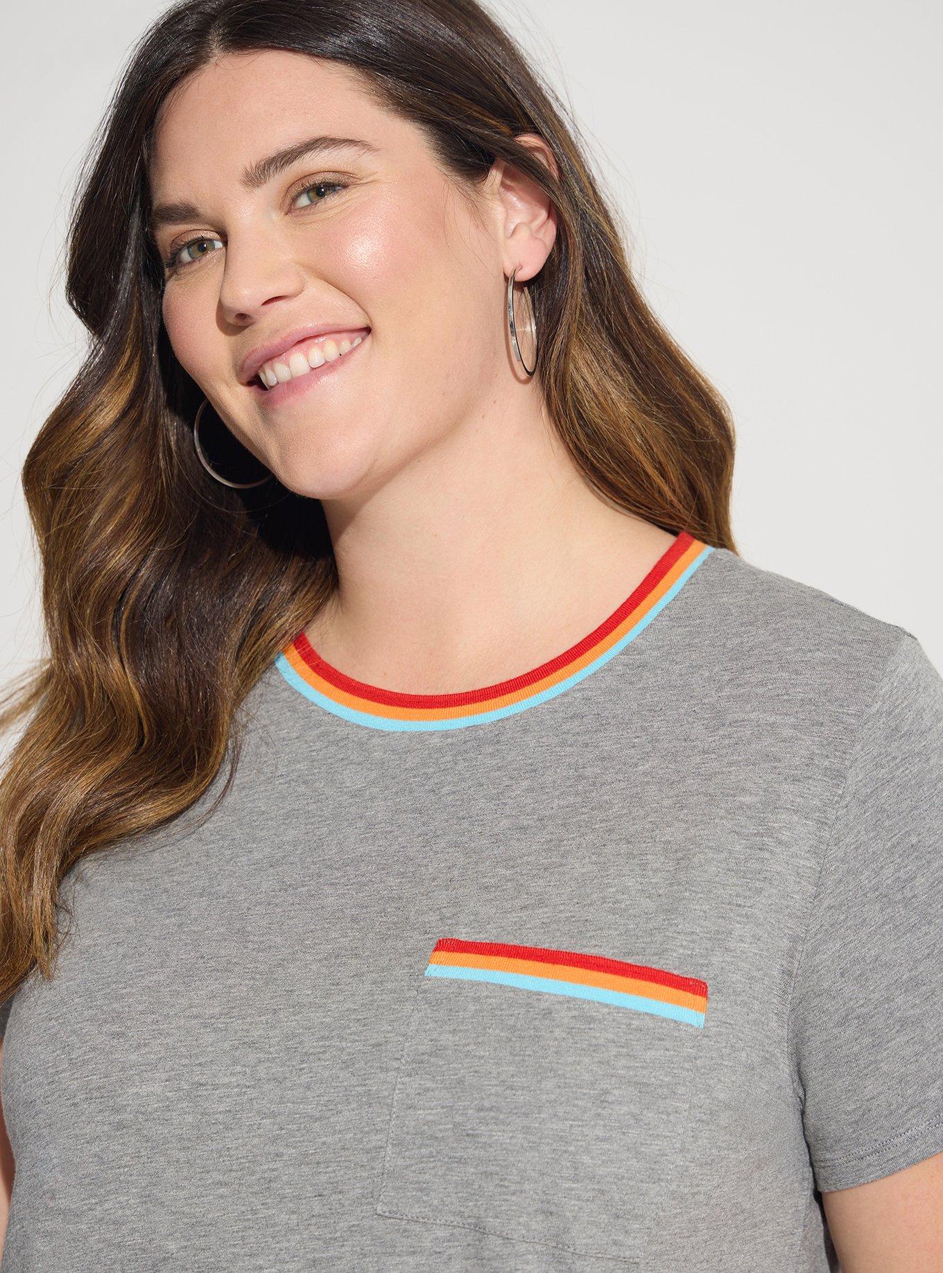  Super Soft Slub Crew Neck Ringer Tee, GREY, alternate