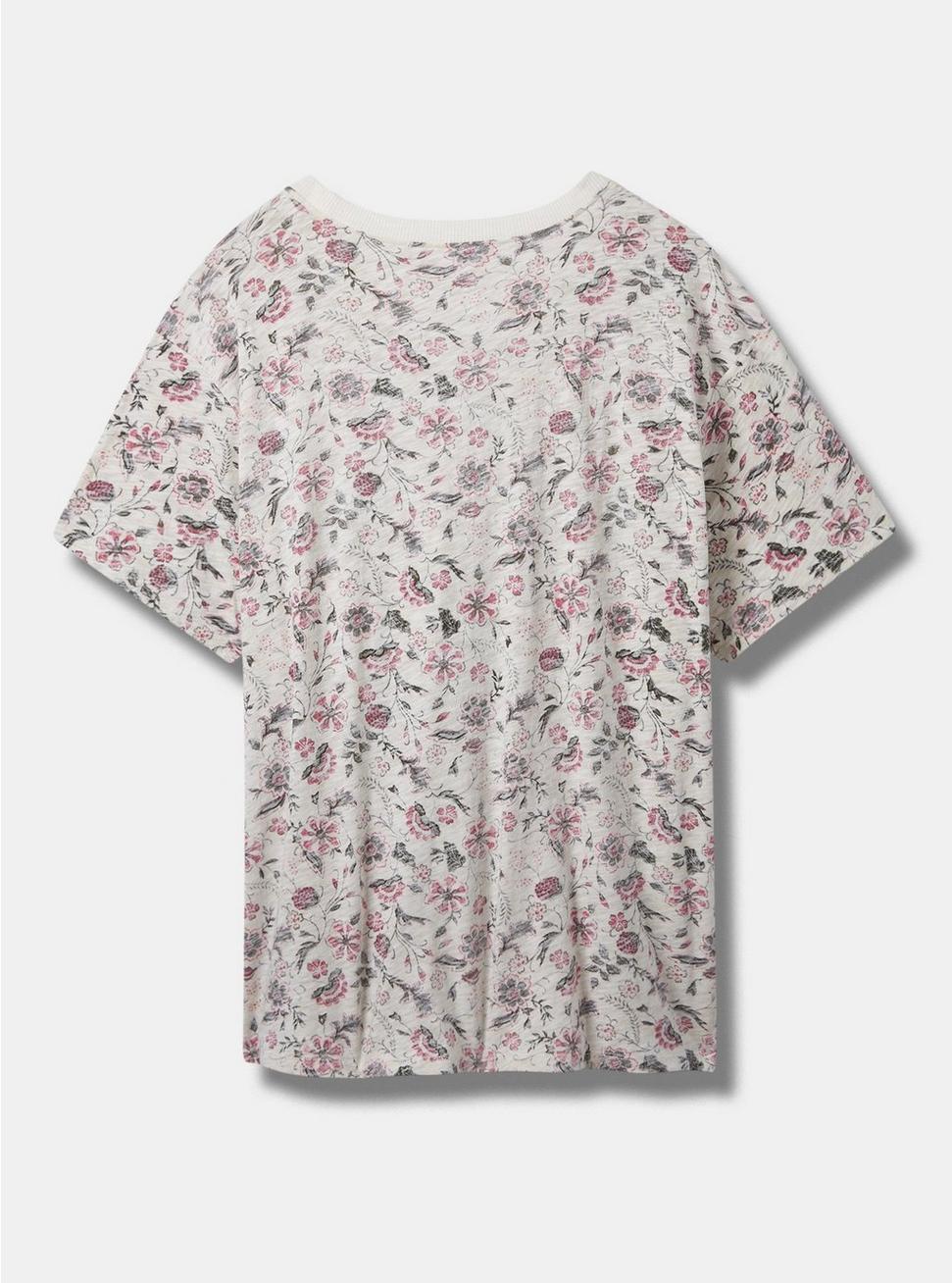 Enjoy The Little Things Relaxed Fit Cotton Crew Neck Tee, MULTI FLORAL, alternate