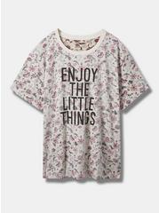 Enjoy The Little Things Relaxed Fit Cotton Crew Neck Tee, MULTI FLORAL, hi-res