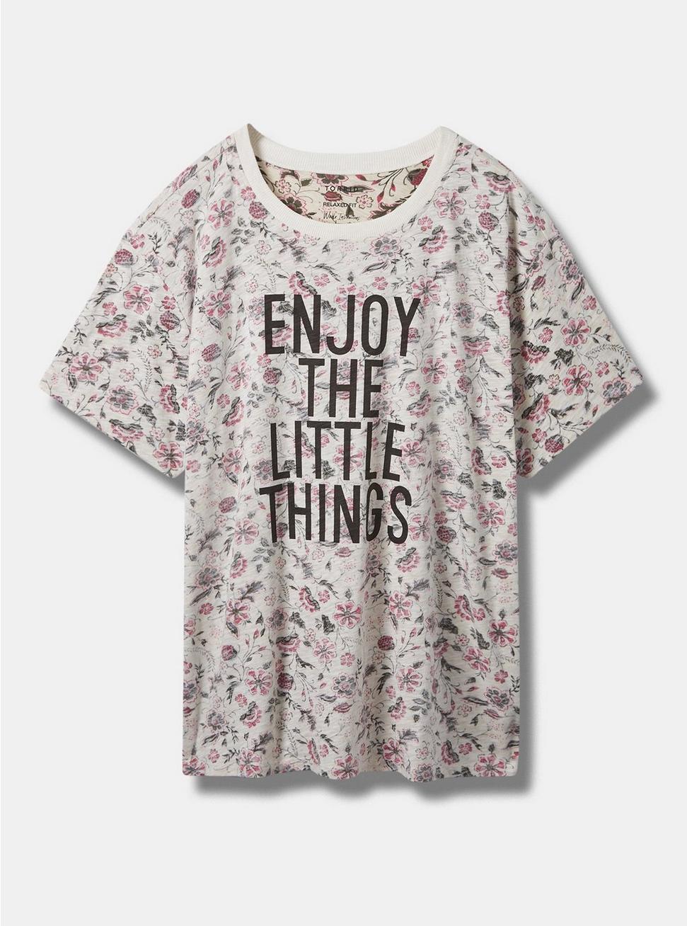 Enjoy The Little Things Relaxed Fit Cotton Crew Neck Tee, MULTI FLORAL, hi-res