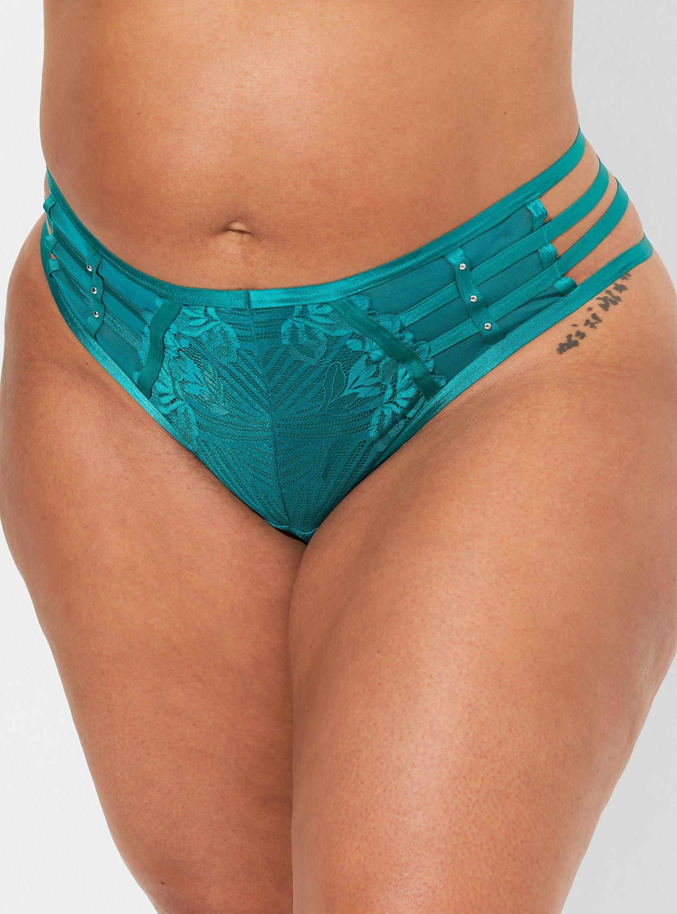 Plus Size - Studs And Lace Thong Panty - Torrid