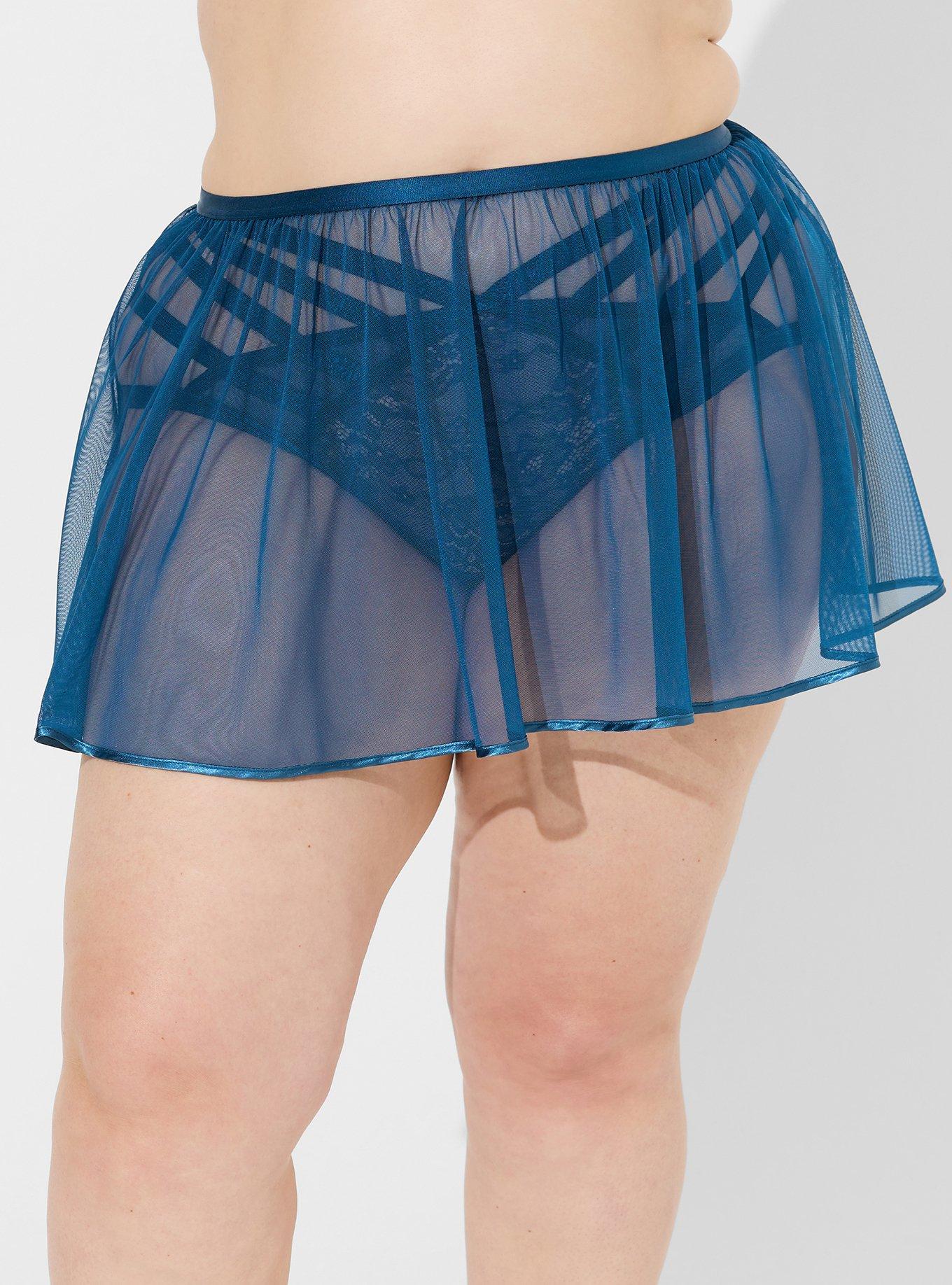 Playful Mesh Ruffle Skirt, POSEIDON, alternate