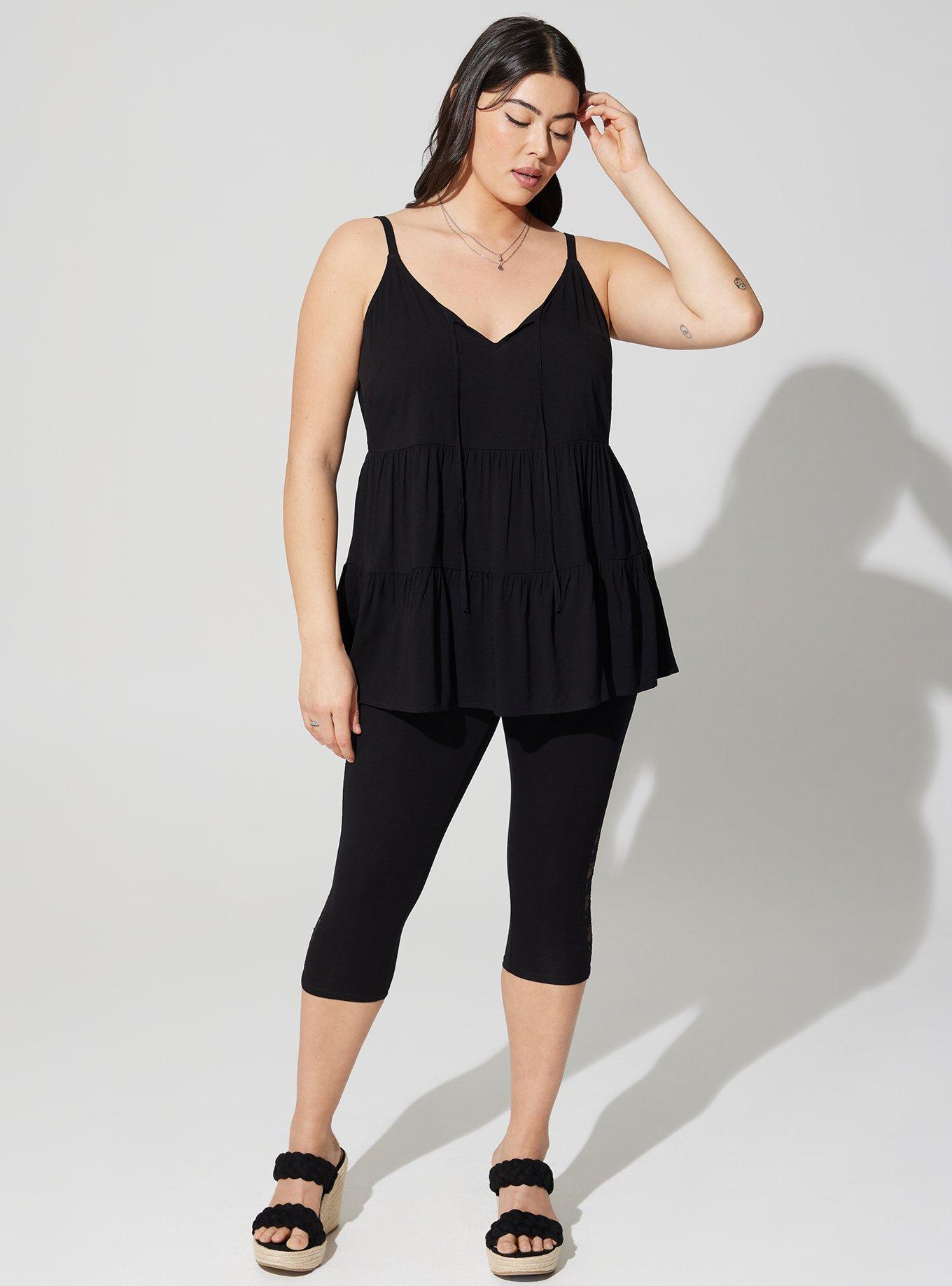 Plus Size - Rayon Slub Tiered Tie Front Cami - Torrid