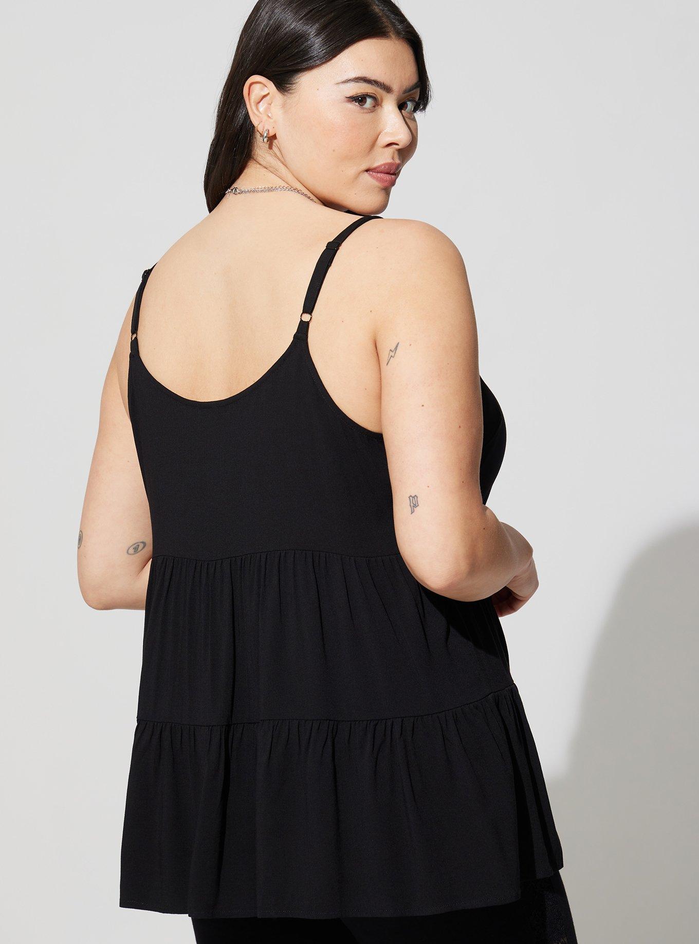 Plus Size - Rayon Slub Tiered Tie Front Cami - Torrid