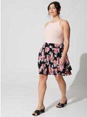 Mini Crinkle Gauze Tiered Skirt, NICE IKAT FLORAL, hi-res