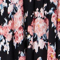 Plus Size Mini Crinkle Gauze Tiered Skirt, NICE IKAT FLORAL, swatch